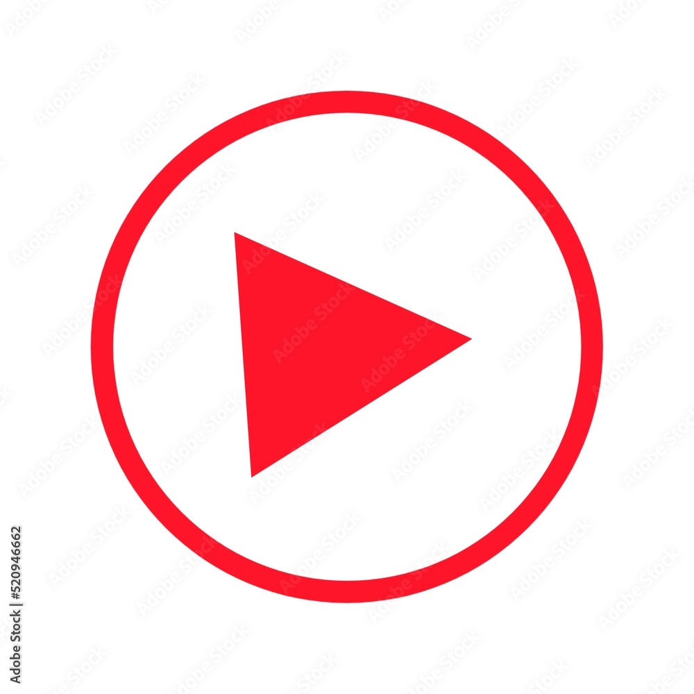 Sticker red play button circle icon