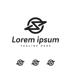 creative logo design black letter s modern and fast concept