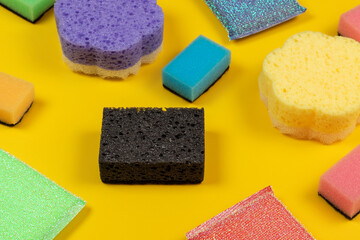 Soft colorful cleaning sponges