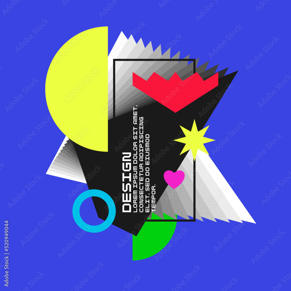 Poster composition with geometric shapes. abstract background for design. trendy stylish graphics. experime