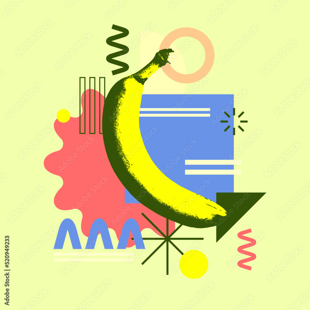 Poster vector graphics in a minimalistic style with geometric elements. template for the design. illustrati