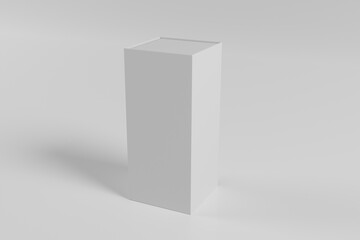 white box packaging mockup on 3d rendering