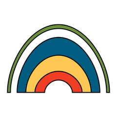 Isolated vector illustration rainbow. Boho style