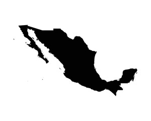 Mexico Map. Mexican Country Map. Black and White Mexicanos National Nation Outline Geography Border Boundary Shape Territory Vector Illustration EPS Clipart