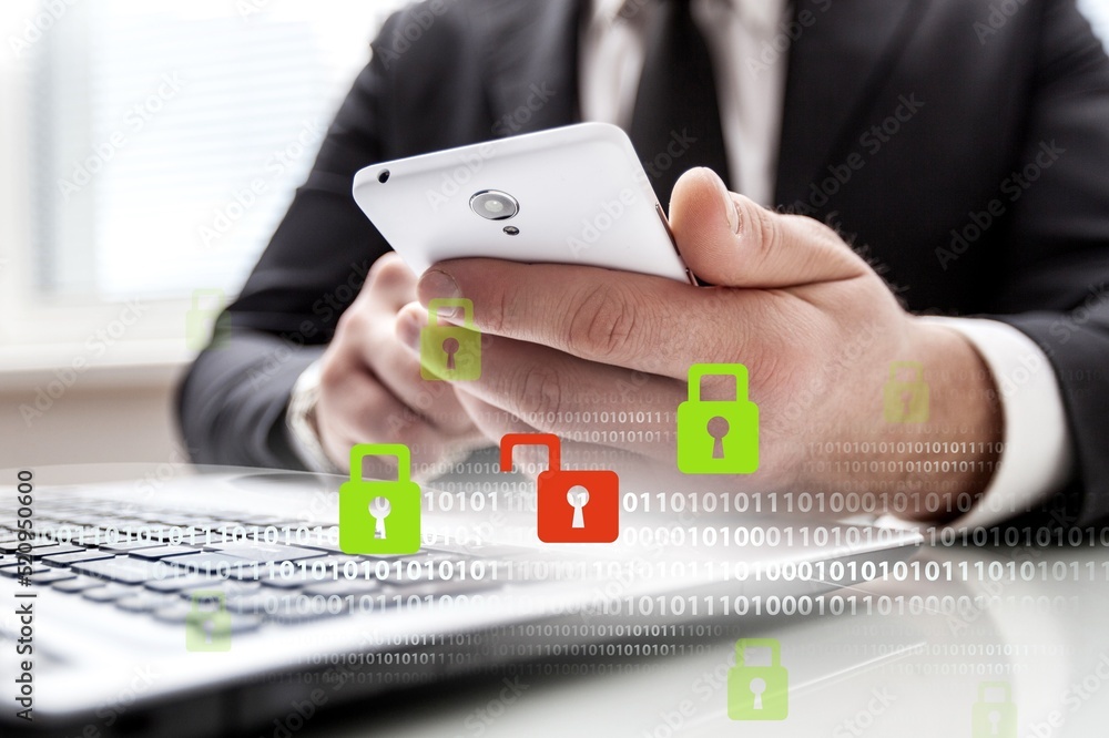 Aufkleber multi-factor authentication, user, login, cyber security and data protection, information security, 