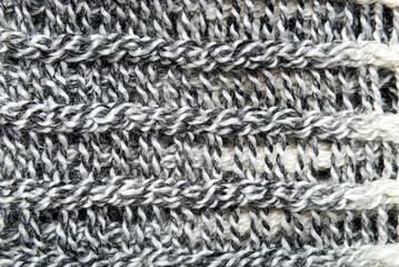 Soft woolen texture, handmade knitted cloth.