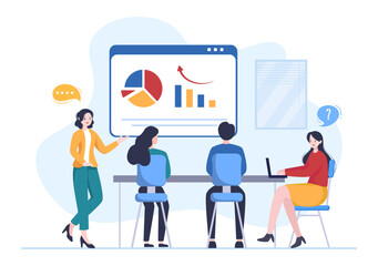Politician Cartoon Hand Drawn Illustration with Meeting Concept for Idea of Election, Political Program Building, Lawmaking and Democratic Governance
