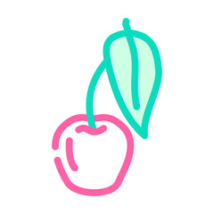 cherry leaf color icon vector. cherry leaf sign. isolated symbol illustration