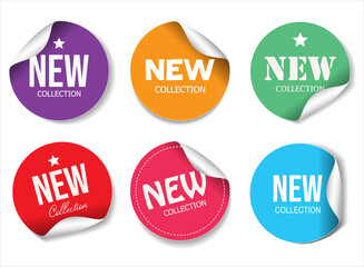 Collection of NEW feature or product badge flat icon for apps and websites
