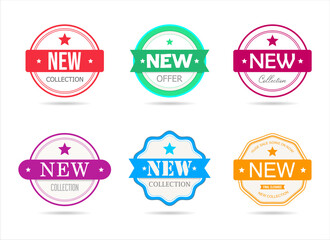 Collection of NEW feature or product badge flat icon for apps and websites