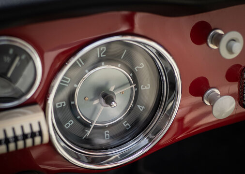 Dial of the clock of old-timer car