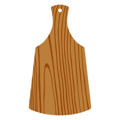 Wooden cutting board front view. Cooking utensil. 