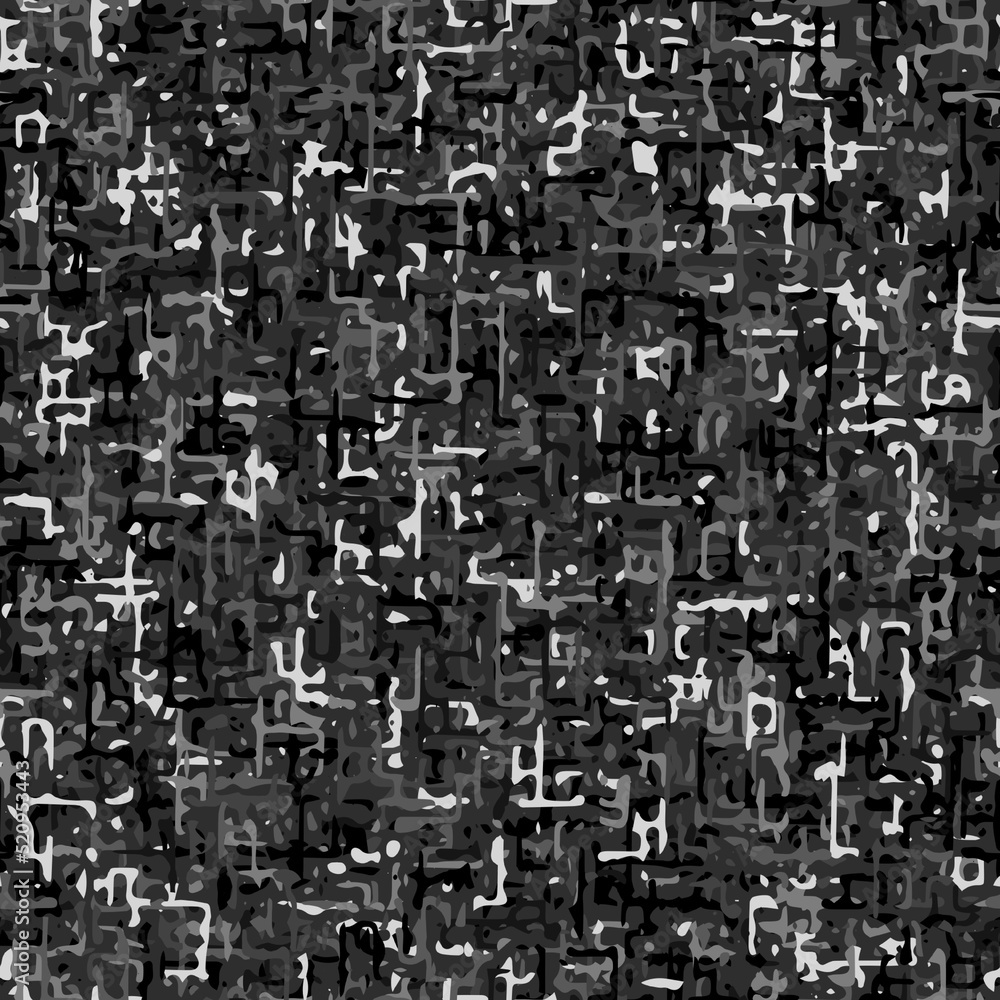 Poster seamless gray camouflage pattern with small abstract shapes. dense random composition. good for appa