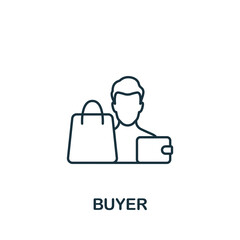 Buyer icon. Monochrome simple Business Management icon for templates, web design and infographics