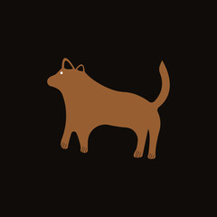 Brown dog vector logo design 