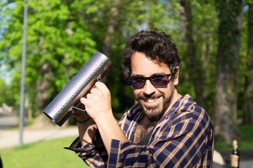 Man playing Cumbia