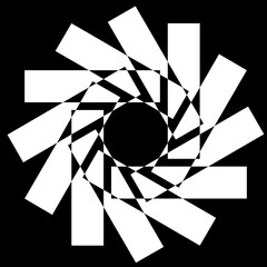 2D White Mandala Circle Pattern 