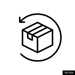 Easy return, Replacement concept vector icon in line style design for website design, app, UI, isolated on white background. Editable stroke. Vector illustration.