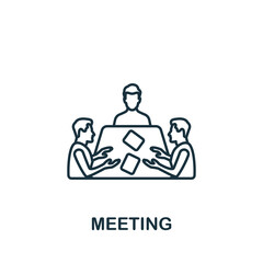 Meeting icon. Monochrome simple Business Motivation icon for templates, web design and infographics