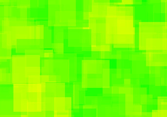 緑と黃色の四角形を組み合わせたぼかしたデザイン