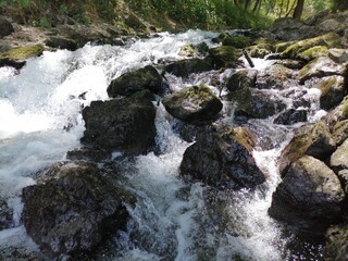 waterfall in the mountains