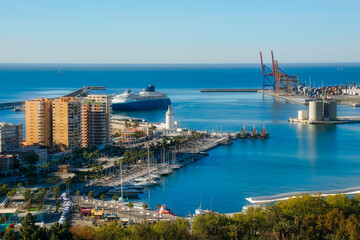 Fototapeta na wymiar The Harbor of Malaga, Spain