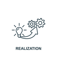Realization icon. Monochrome simple Business Motivation icon for templates, web design and infographics