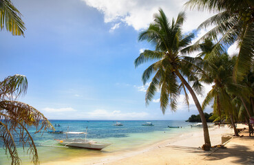 The Beautiful Alona Beach on Panglao Island, Bohol, Philippines