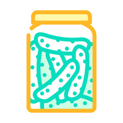 pickled cucumber color icon vector. pickled cucumber sign. isolated symbol illustration