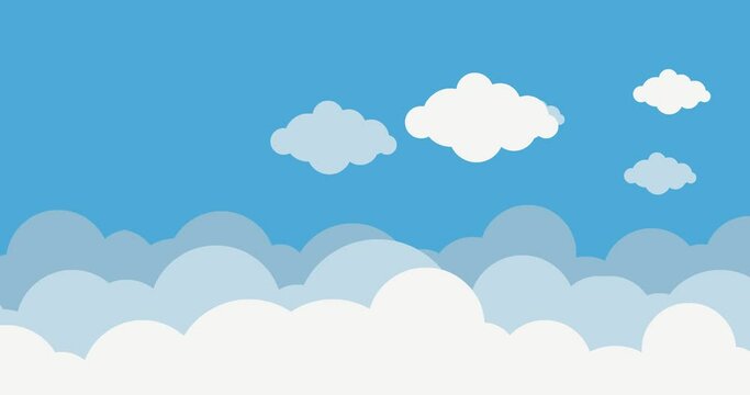 horizontal blue sky cloud background animation