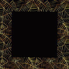 Blank empty background frame featuring a web for Halloween