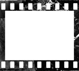 Grunge Filmstrip Border Frame . Film frame photo strip. Camera roll vintage design  .Photo Album. Grunge effect .Vector