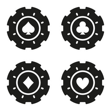 Gamble Poker Betting Chip Set Sign. Poker Money Black Silhouette Icon. Lucky Game Suit Casino Roulette Glyph Pictogram. Fortune Game Gambling Bet Flat Symbol. Isolated Vector Illustration