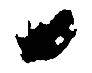South Africa Map. South African Country Map. Black and White National Nation Geography Outline Border Boundary Territory Shape Vector Illustration EPS Clipart
