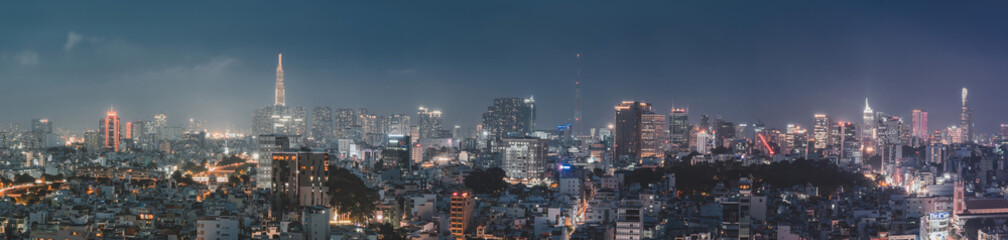 Aerial view of Ho Chi Minh City, commonly known by its previous name, Saigon is the largest and most populous city in Vietnam. Travel and business concept © CravenA