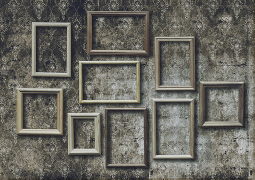 photo frames on wall