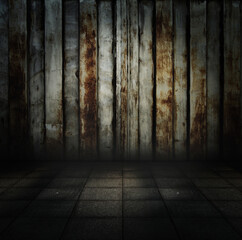 grunge metallic interior