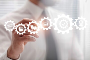 Productivity and production capacity concept.  Industrial management in efficiency and efficient process. Capacity planning and utilization. Operational excellence.