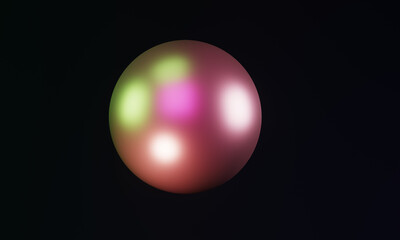 abstract glowing golden sphere against dark background, neon lighting, 3d render