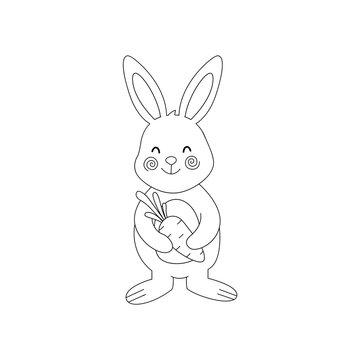 A cute bunny in black and white colouring