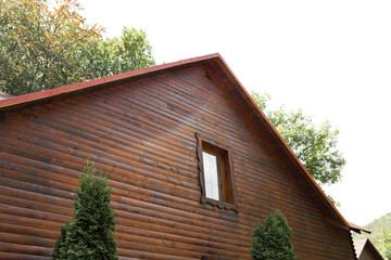Fototapeta na wymiar A housing estate of modern wooden houses.