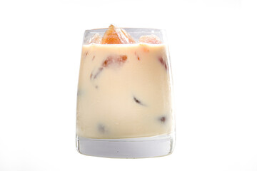 Coffee with frozen espresso ice cubes