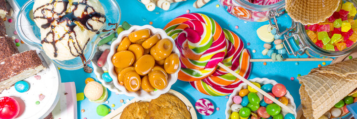 Selection of colorful sweets