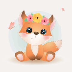 cute little fox isolated