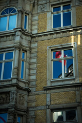 reflections on a window in hamburg