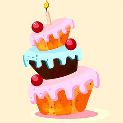 birthday cake with candles