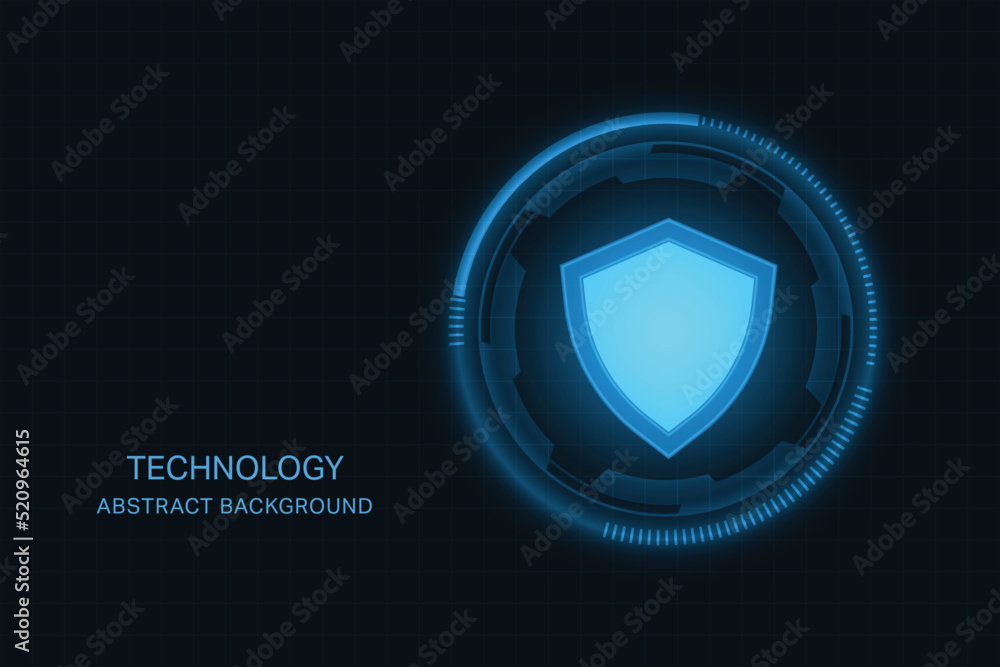 Aufkleber vector abstract technology background. cyber security concept. shield on circuit board.