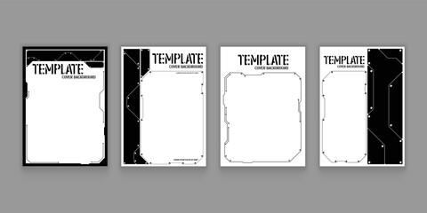 Vector abstract tech sci fi template cover design element. © Mooam