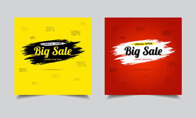 Collection of big sale discount offer design template background