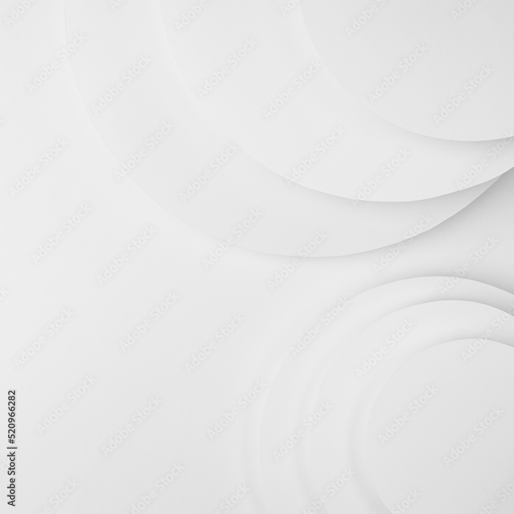 Poster white abstract geometric background with soft light white paper circles soar as abstract spaces with